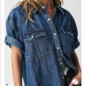 We the Free Blue Jean Shirt